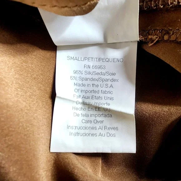 Cynthia Steffe Silk Blend Hook Front Top Brown Copper Sleeveless Tie Sides - Picture 7 of 8